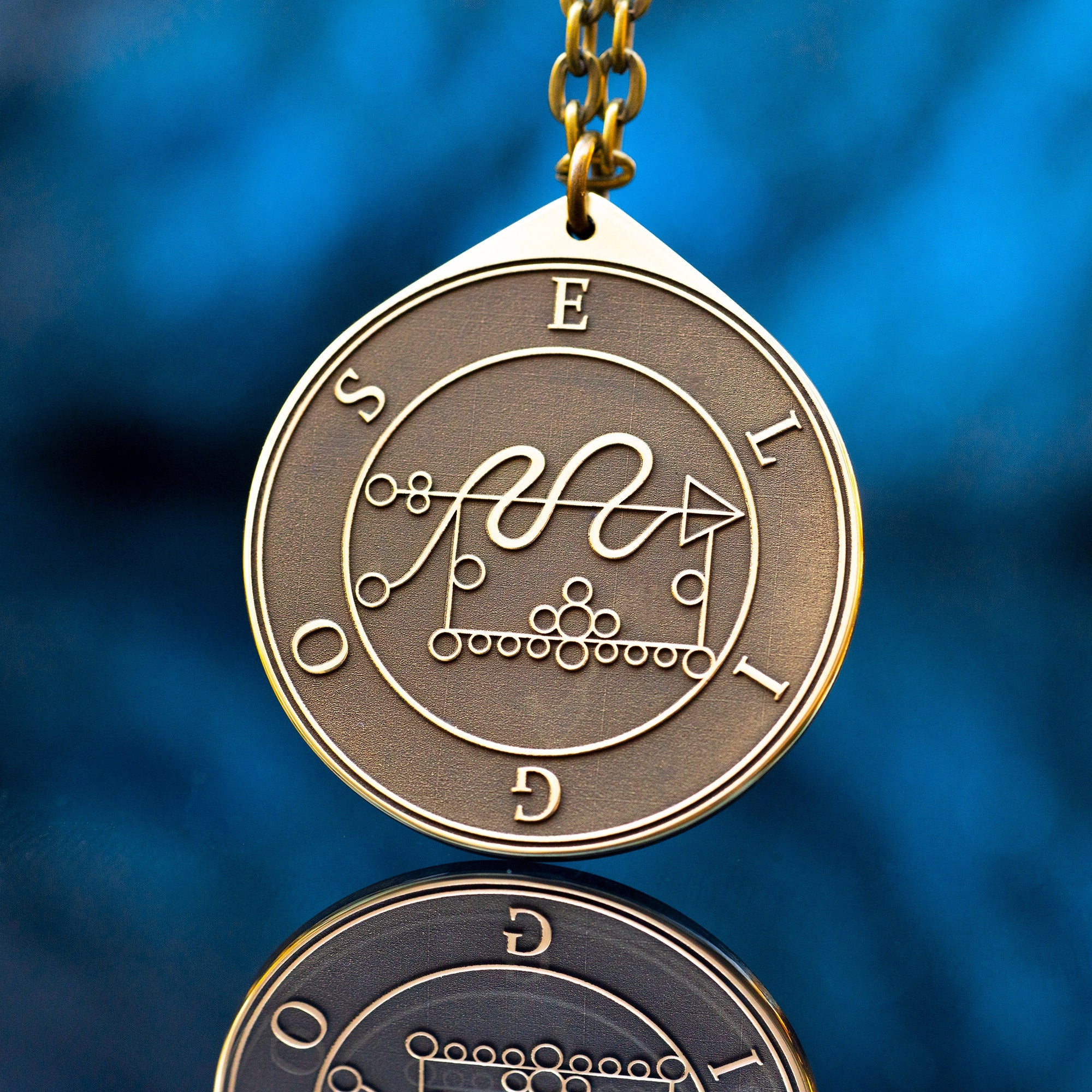 Eligos Seal Pendant: Demon of Foresight and Strategy, Kabbalah Goetia Solomon Occult Amulet Talisman
