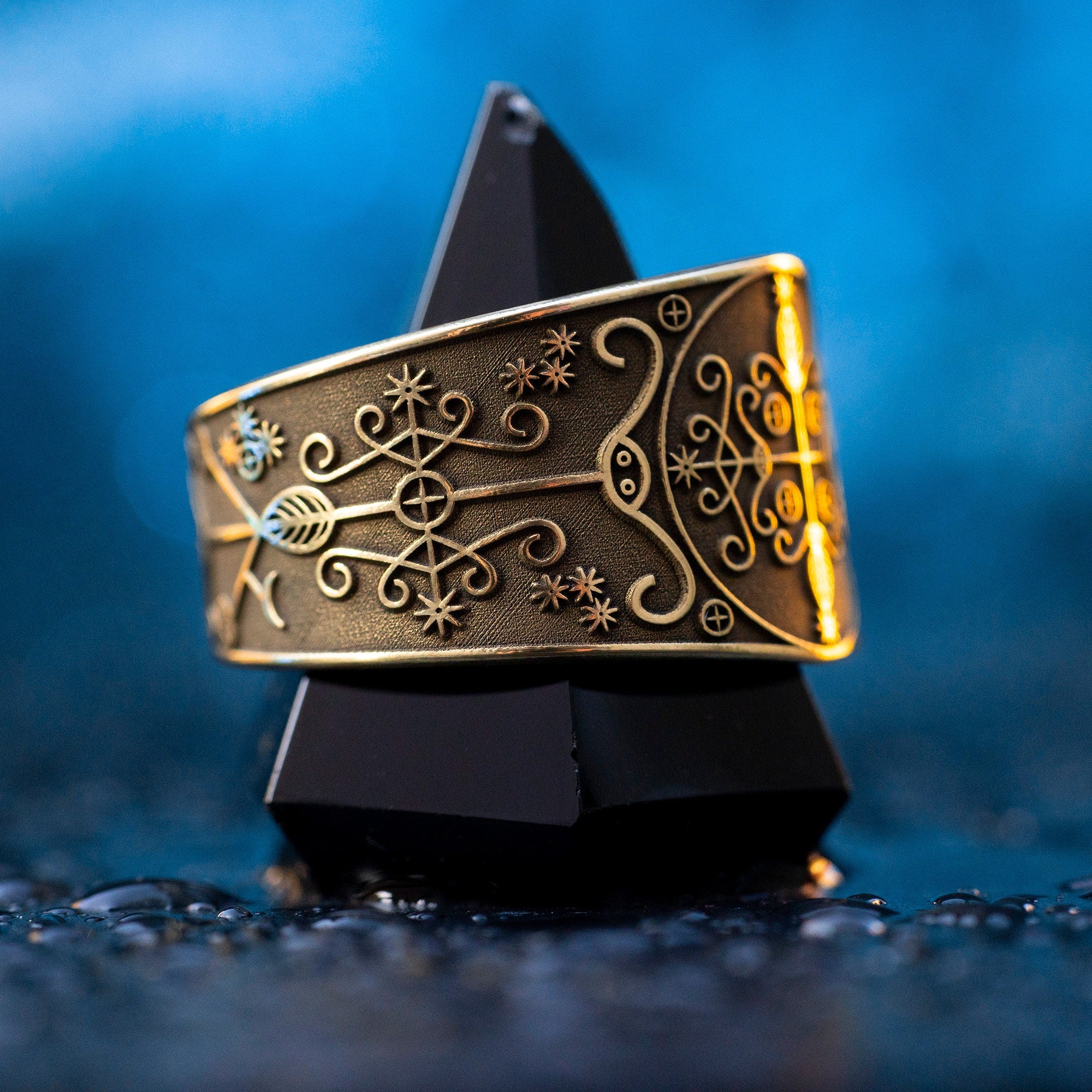 Papa Legba Ring: Keeper of Crossroads, Spirit of Gateway Wisdom, Vodou Saint Lazarus Amulet
