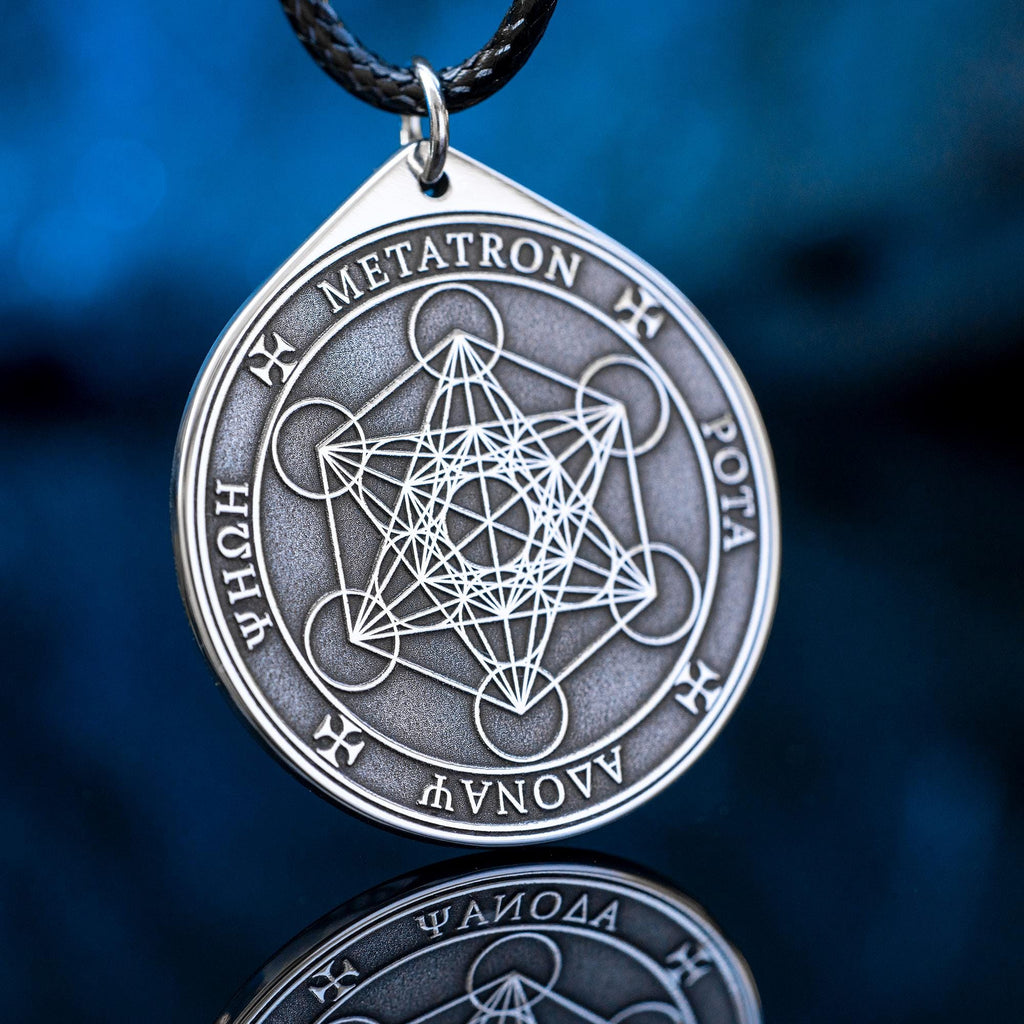 Archangel Metatron Amulet: Kabbalah Seal Solomon Protection Pendant