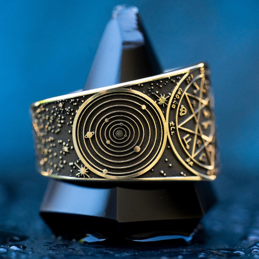 Goetia Seventh Pentacle of Mars Ring: Kabbalah Seal of Solomon Amulet