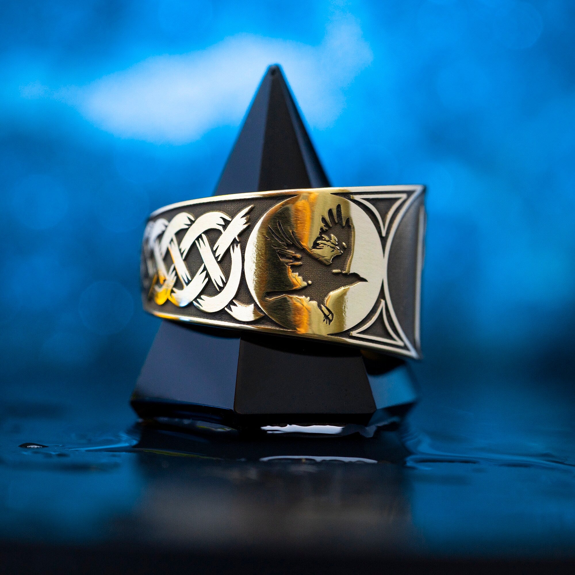 Rune Ring Huginn and Muninn viking ring North Celtic amulet talisman occult magic adjustable ring