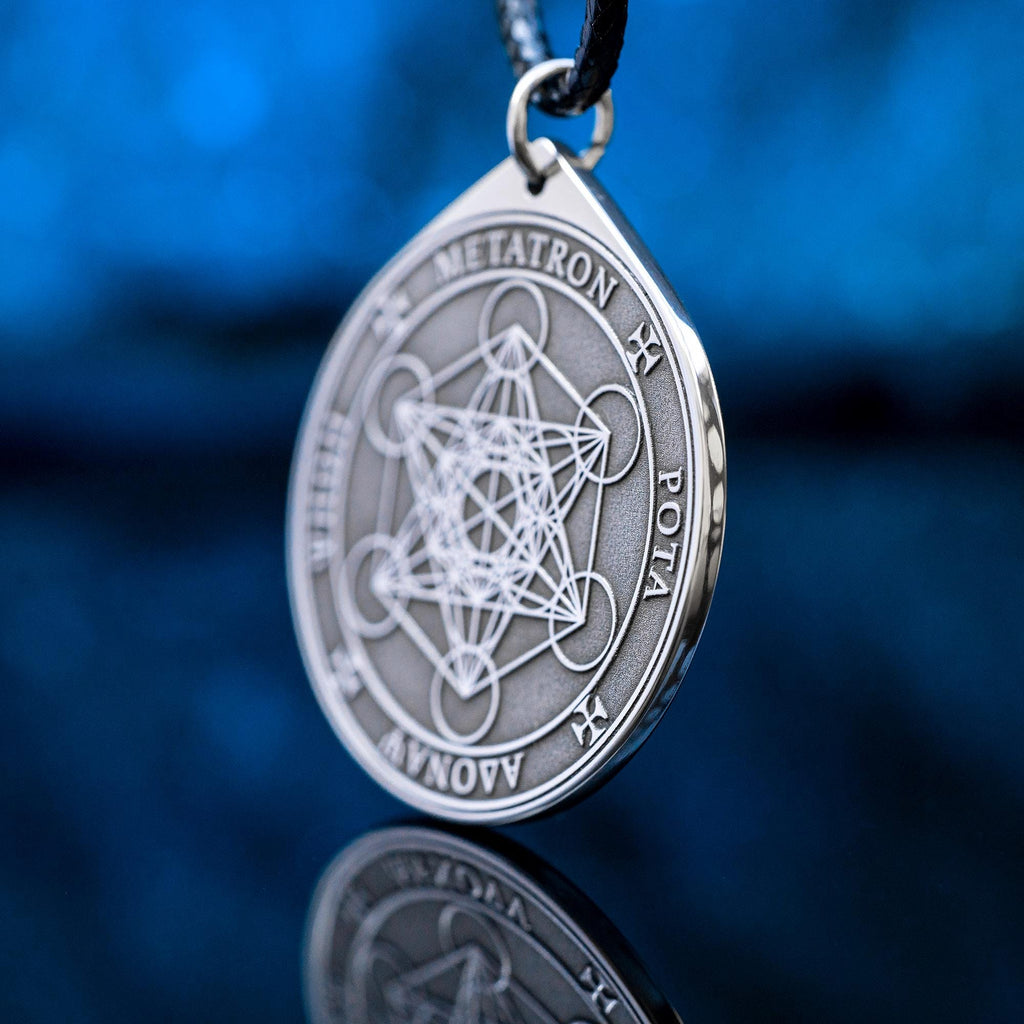 Archangel Metatron Amulet: Kabbalah Seal Solomon Protection Pendant