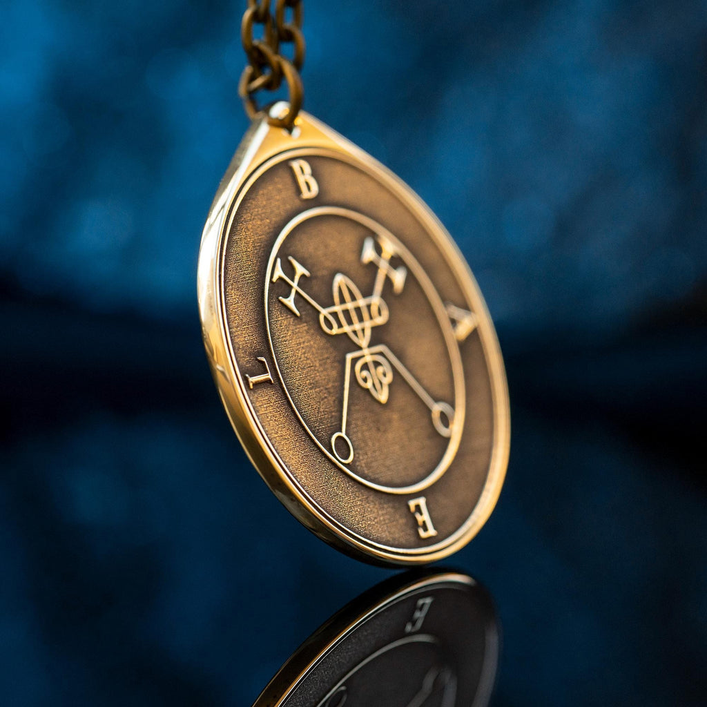 King Bael Brass Pendant: Lesser Key of Solomon Seal Amulet
