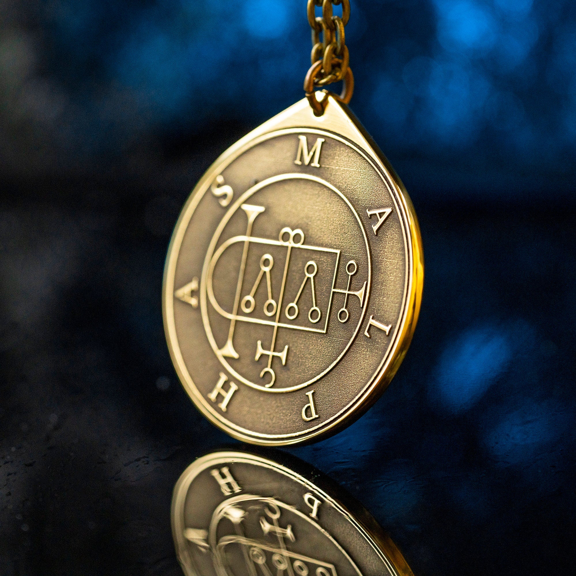 President Malphas Brass Pendant: Lesser Key of Solomon Amulet