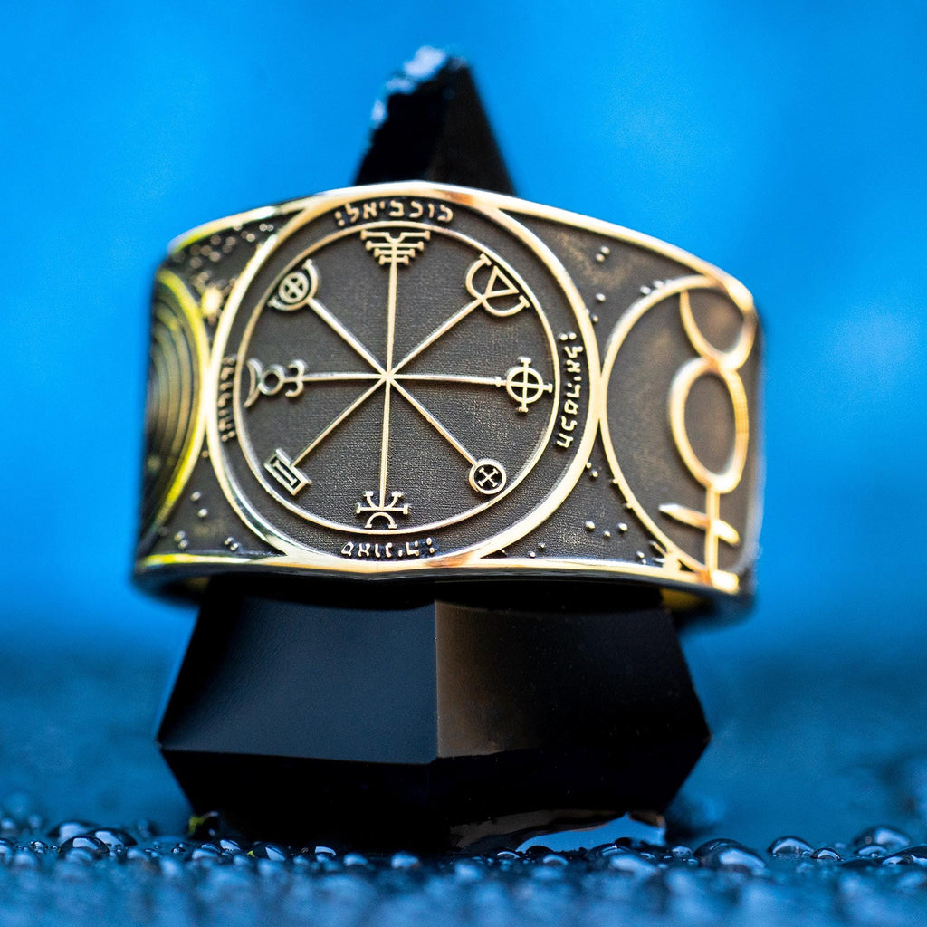 Goetia Third Pentacle of Mercury Talisman Ring: Kabbalah Seal of Solomon Amulet
