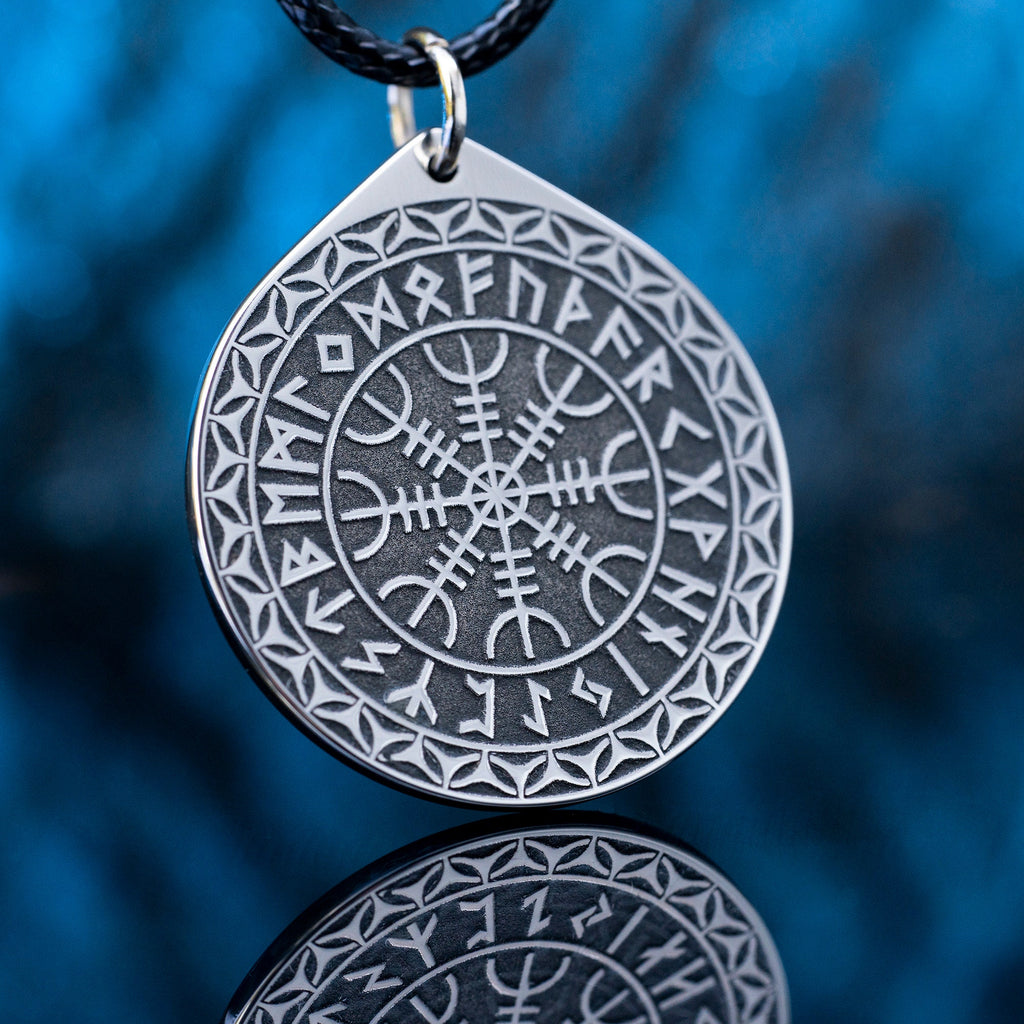 Viking The Helm of Awe Rune pendant in Wheel of Universe North Celtic amulet Elder Futhark talisman pagan occult magic