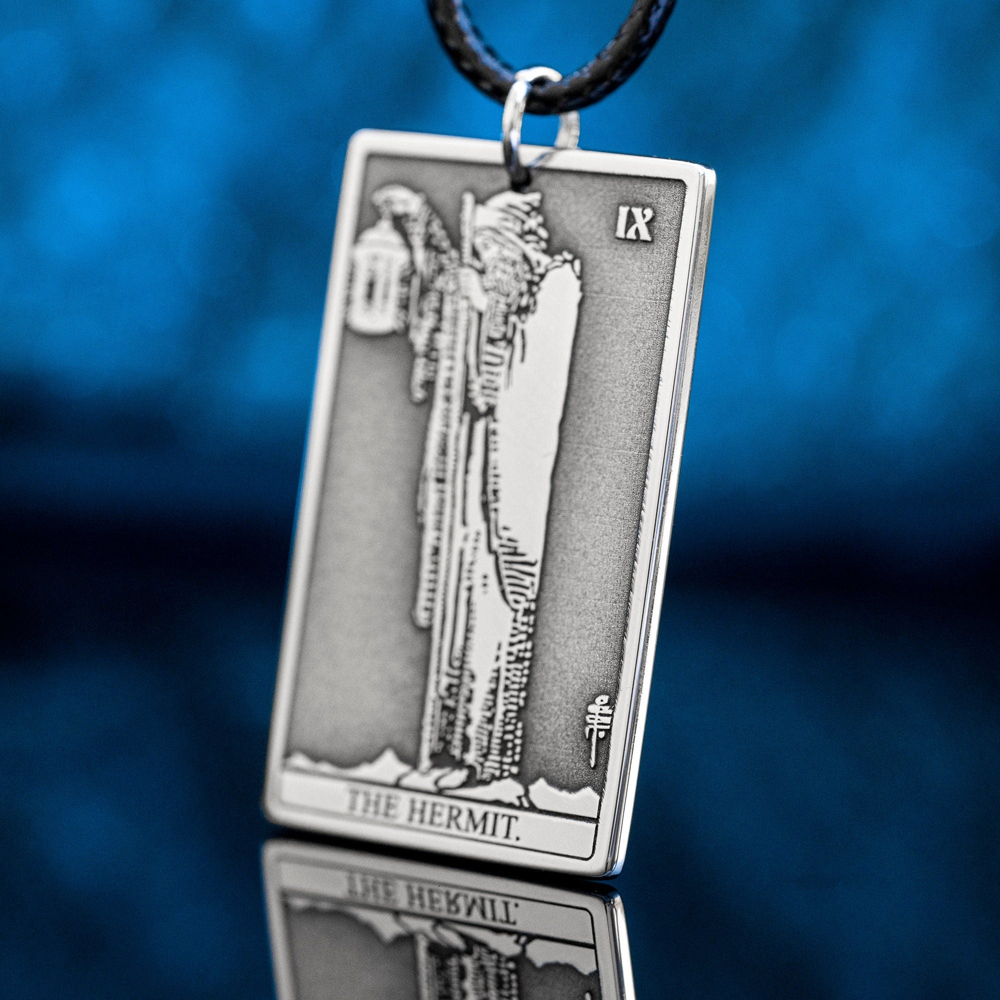 The Hermit Tarot Card Pendant: Major Arcana Occult Amulet