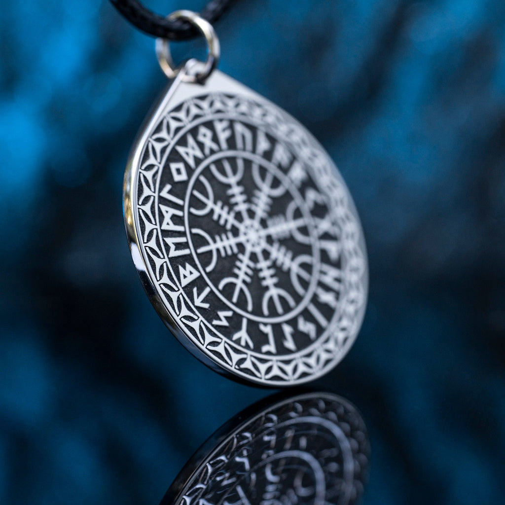 Viking The Helm of Awe Rune pendant in Wheel of Universe North Celtic amulet Elder Futhark talisman pagan occult magic