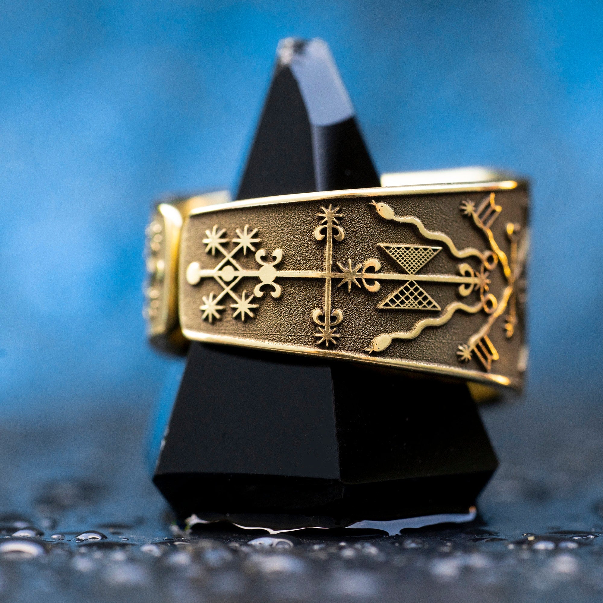 Damballah Veve Ring: Vodou Saint Lazarus Seal Amulet