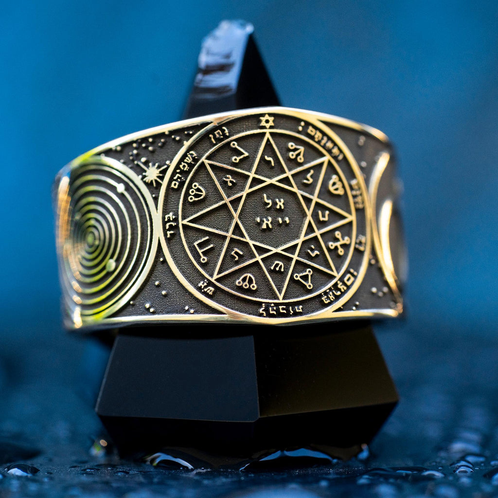 Goetia Seventh Pentacle of Mars Ring: Kabbalah Seal of Solomon Amulet