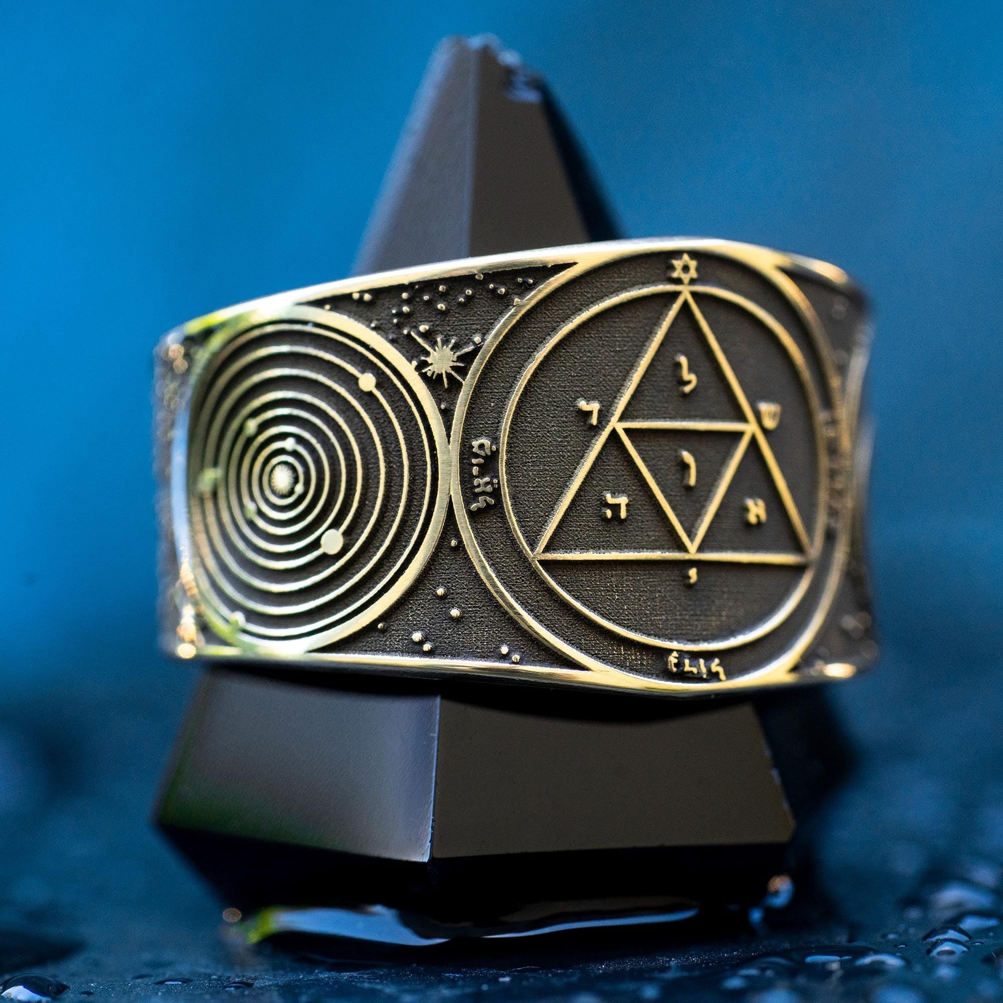 Goetia Third Pentacle of Mars Ring: Kabbalah Seal of Solomon Amulet