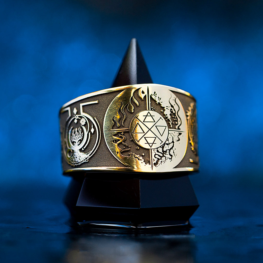 Alchemy Seal Ring: Elemental Cycle of Life and Death, Kabbalah Occult Goetia Talisman