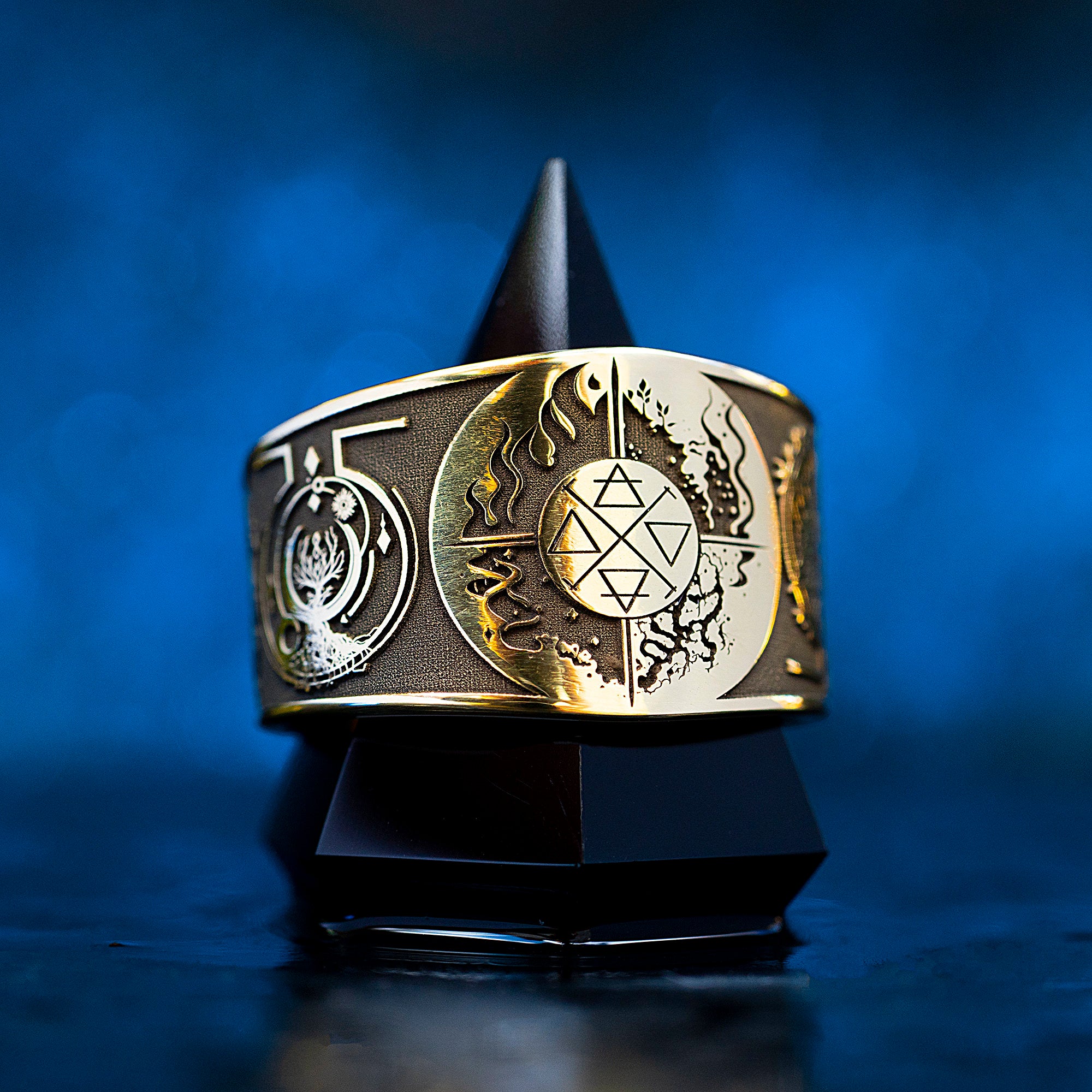 Alchemy Seal Ring: Elemental Cycle of Life and Death, Kabbalah Occult Goetia Talisman