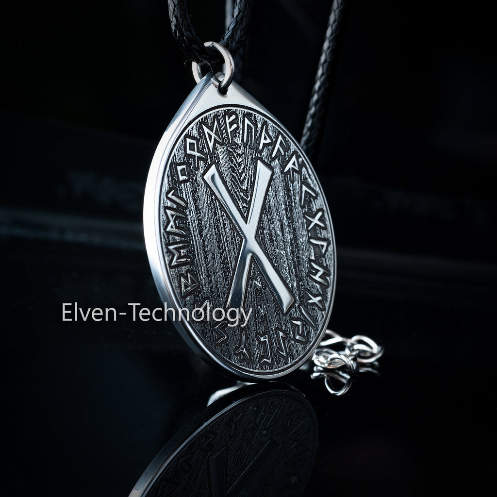 Viking Equilibrium Gebo Rune pendant in Wheel of Universe North Celtic amulet Elder Futhark talisman occult magic