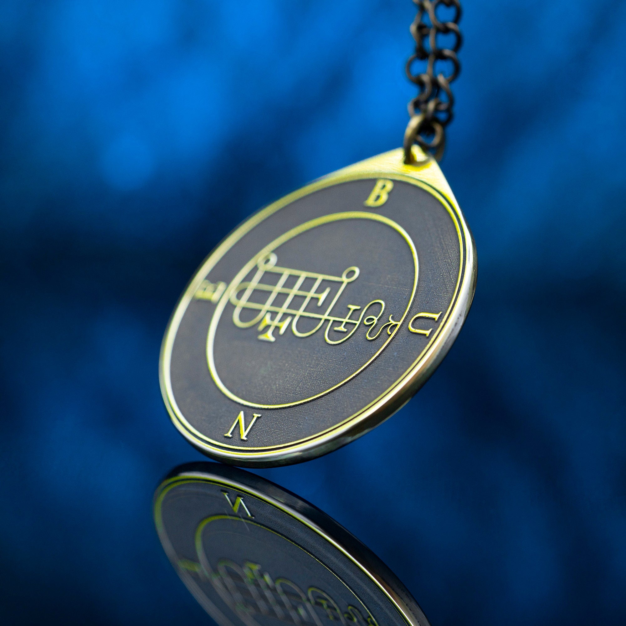 Duke Bune Seal Pendant: Brass Goetia Demon Amulet Talisman
