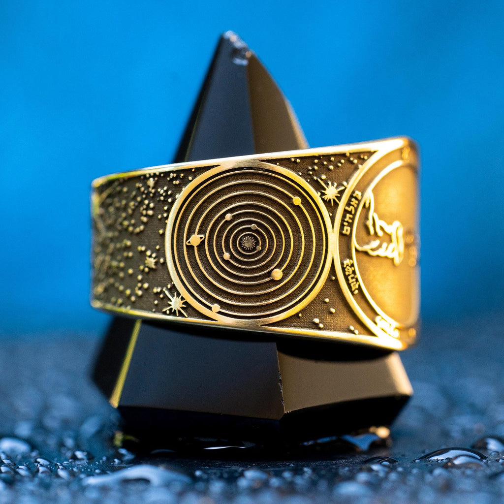 Goetia Second Pentacle of the Moon Brass Ring: Kabbalah Amulet Talisman