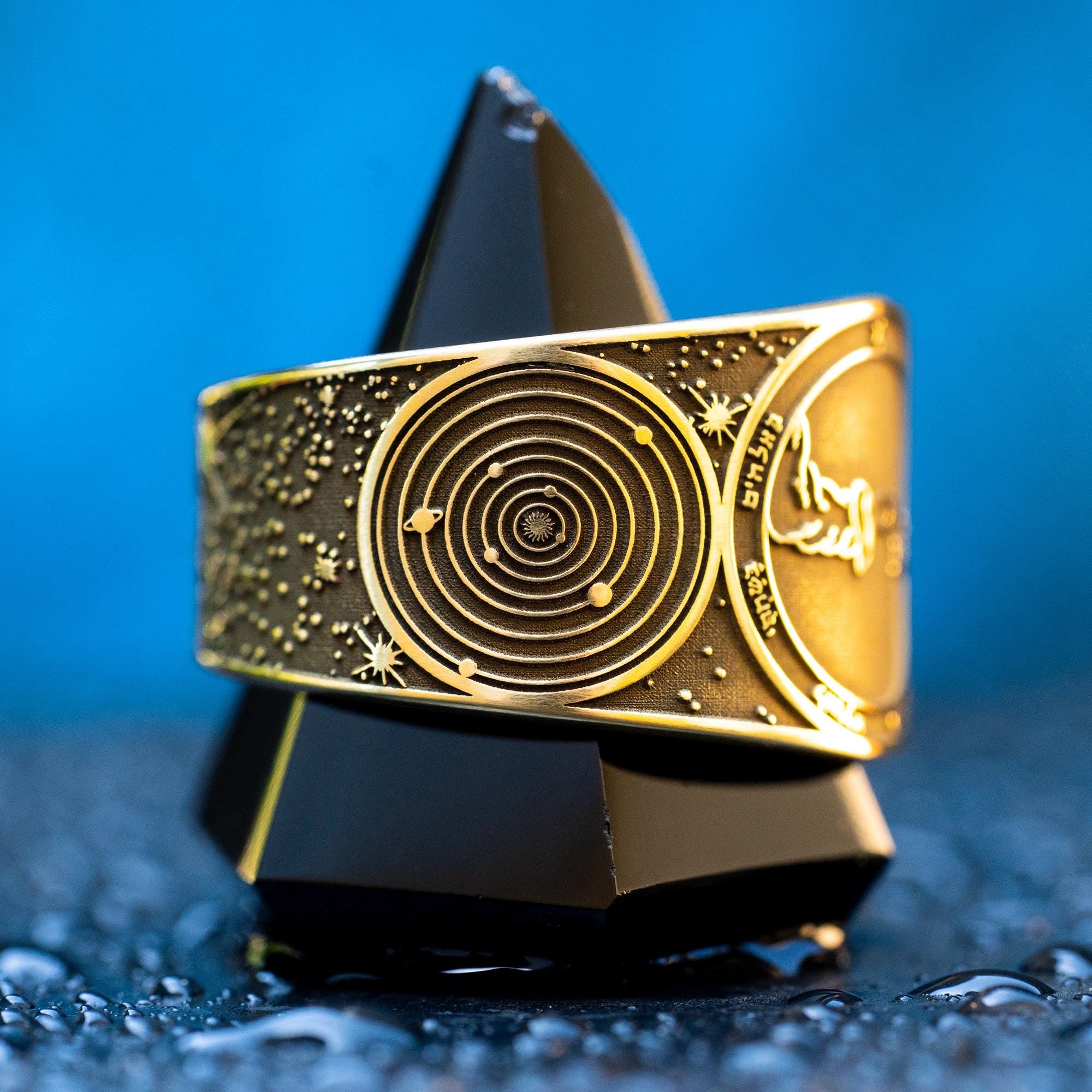 Goetia Second Pentacle of the Moon Brass Ring: Kabbalah Amulet Talisman