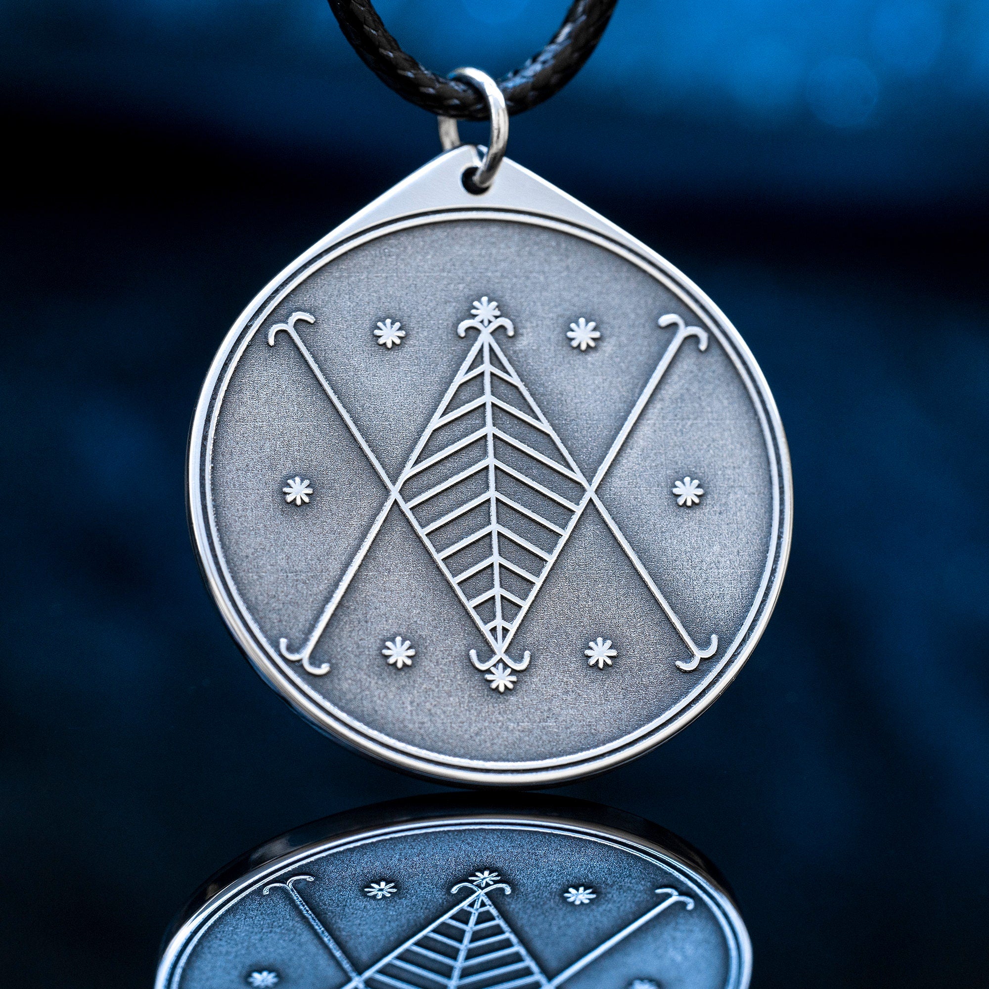 Ayizan Vodou Veve Pendant: Protection and Purification Amulet, Loa of Initiation talisman