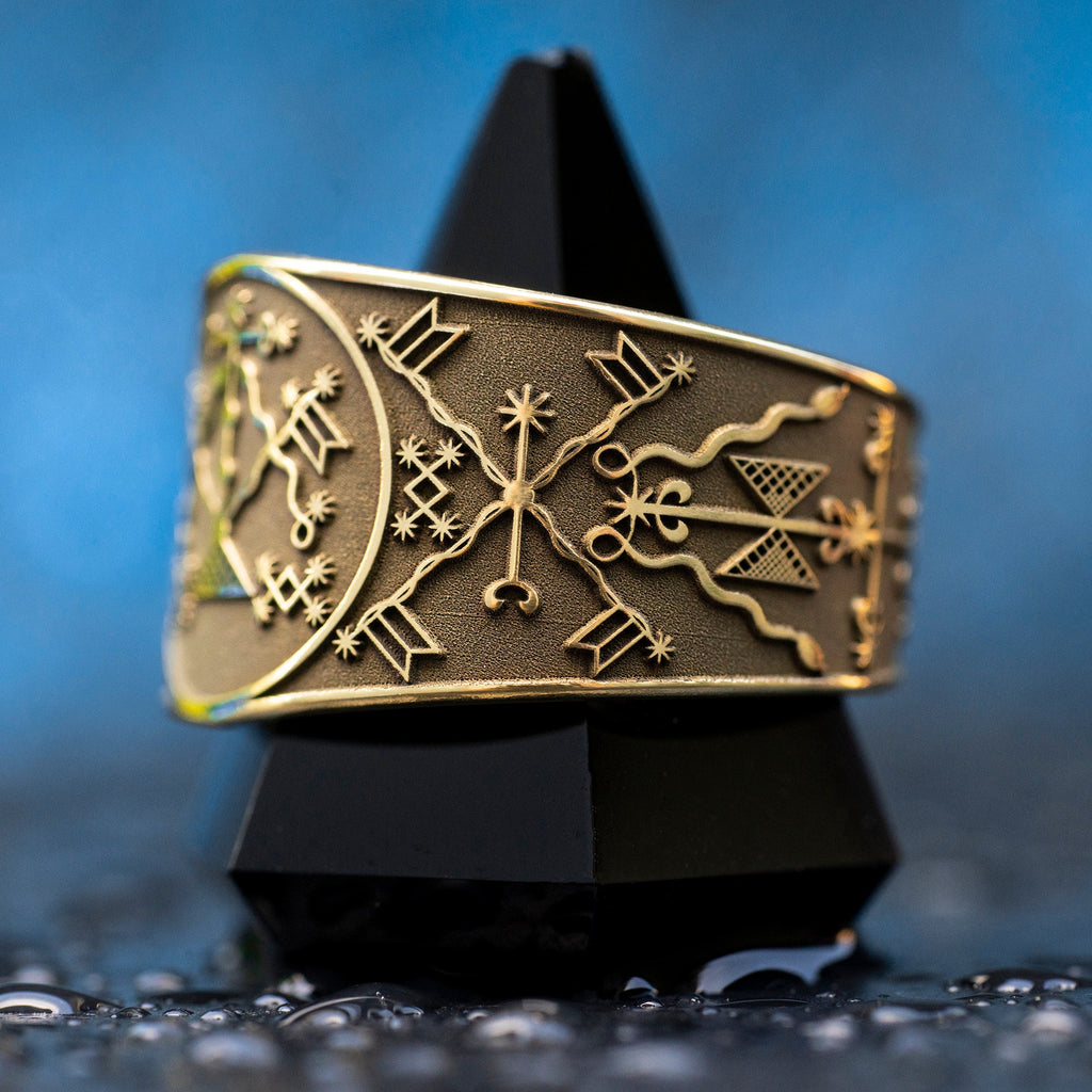 Damballah Veve Ring: Vodou Saint Lazarus Seal Amulet