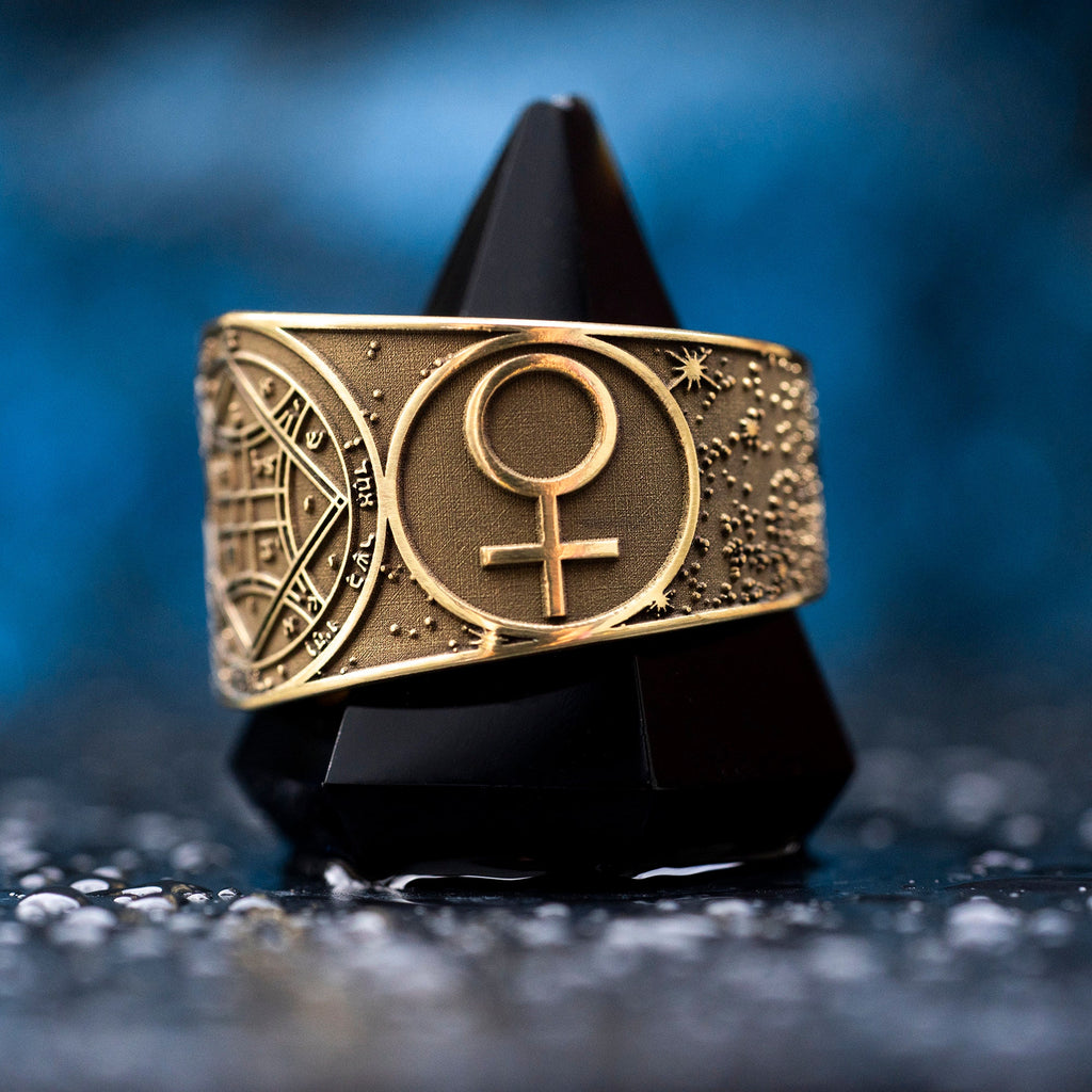 Goetia Fourth Pentacle of Venus Ring: Kabbalah Solomon Occult Magic Talisman