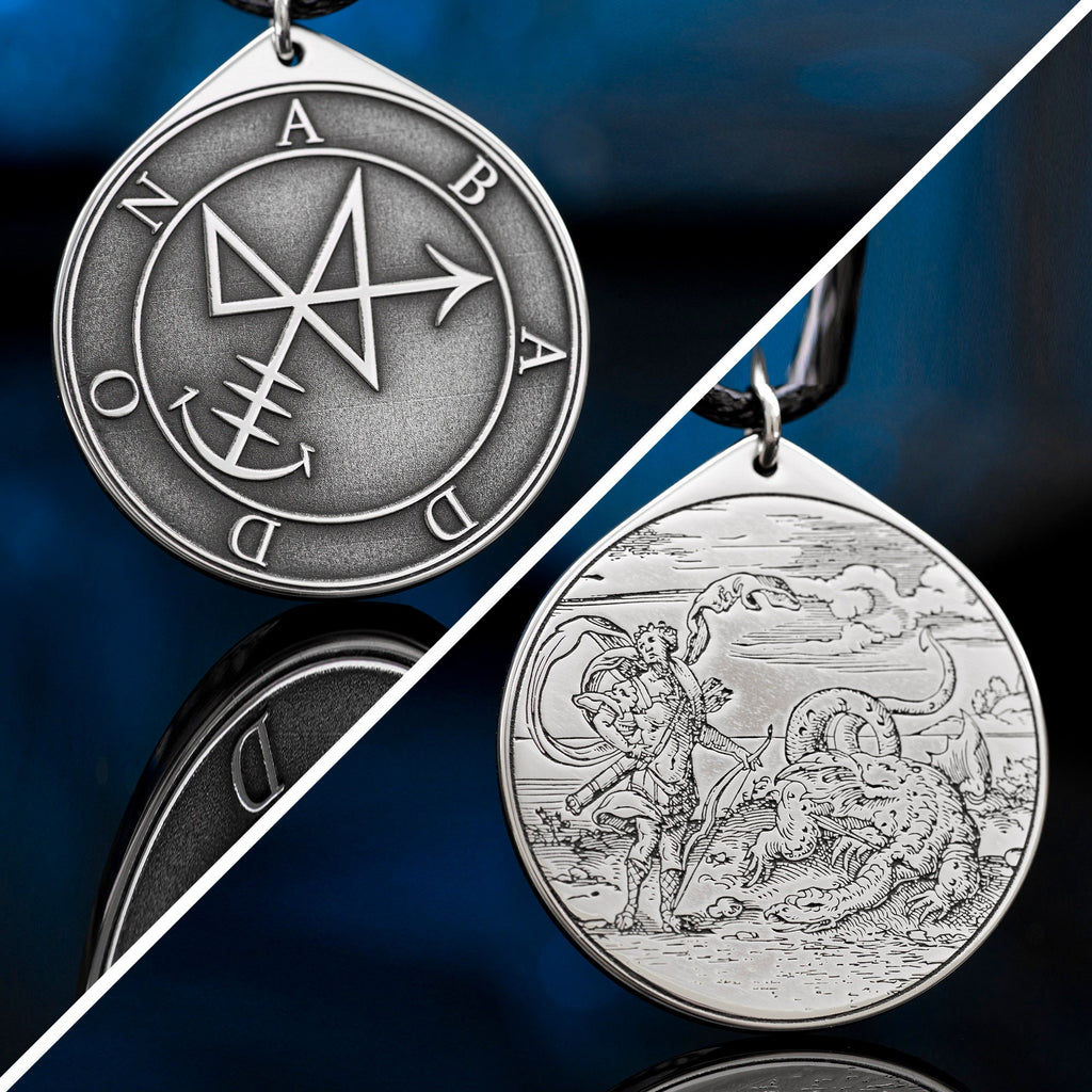 Abaddon Seal Pendant: Apollyon Demon, Kabbalah Magic Talisman
