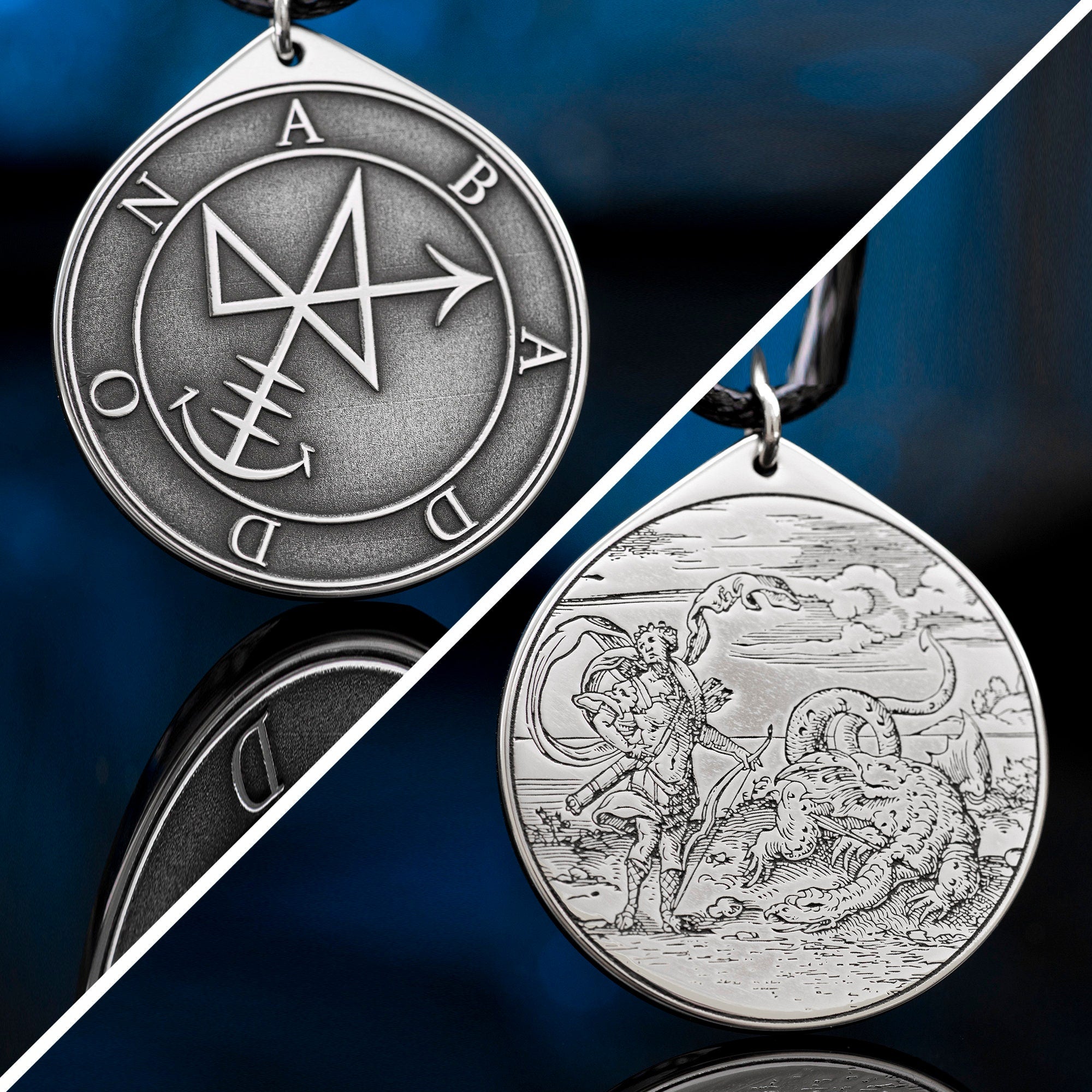 Abaddon Seal Pendant: Apollyon Demon, Kabbalah Magic Talisman