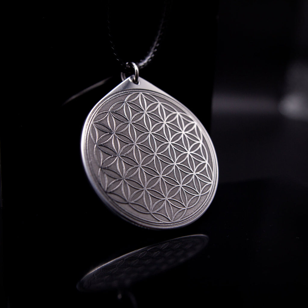 Flower of Life Stainless Steel Pendant: Kabbalah Amulet Talisman