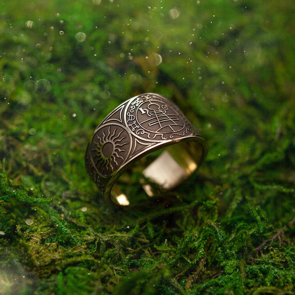 Secret Seal of Solomon Ring: Brass Kabbalah Talisman (Adjustable)