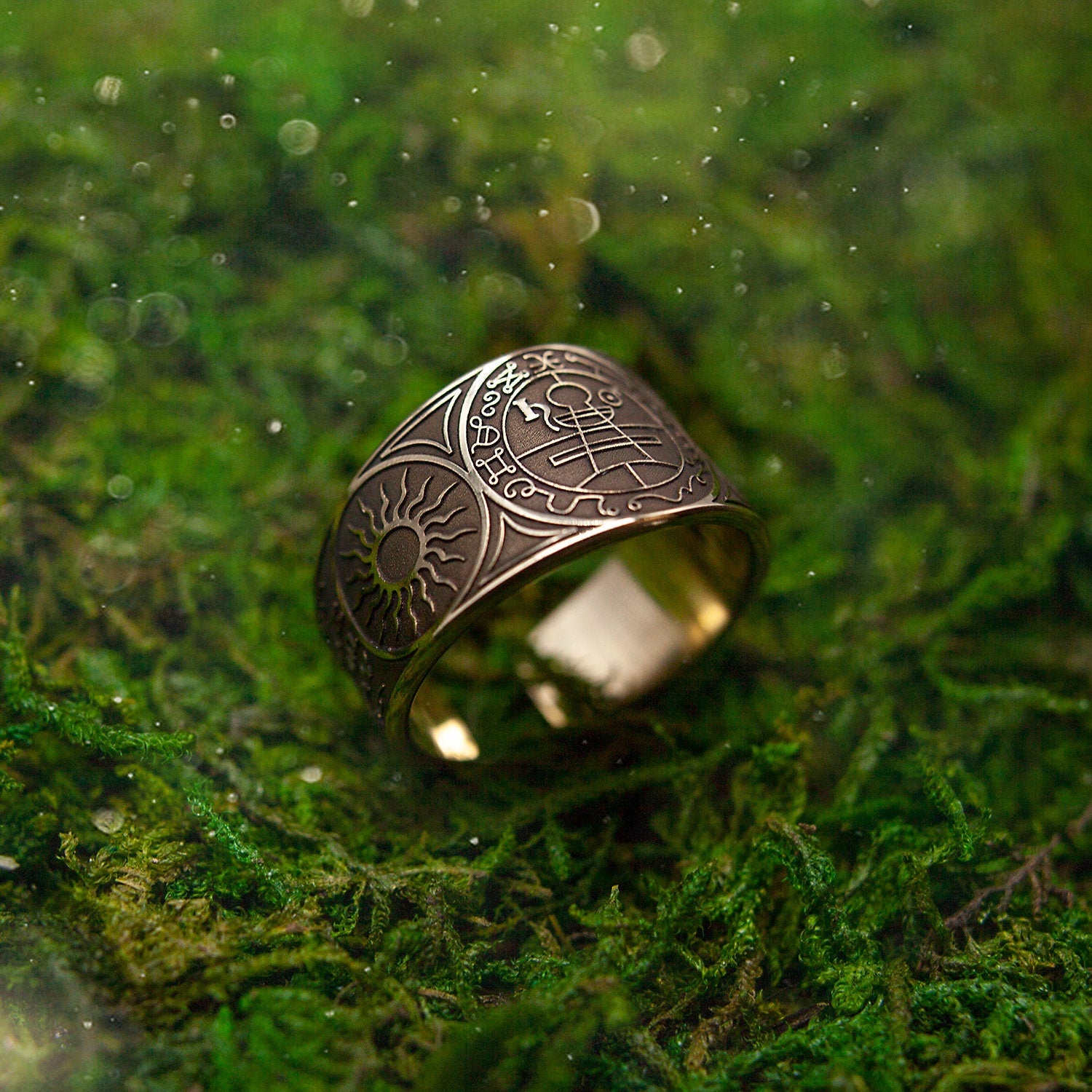 Secret Seal of Solomon Ring: Brass Kabbalah Talisman (Adjustable)