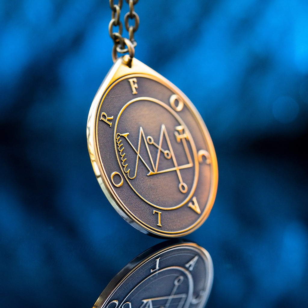 Duke Focalor Brass Pendant: Lesser Key of Solomon Seal Amulet