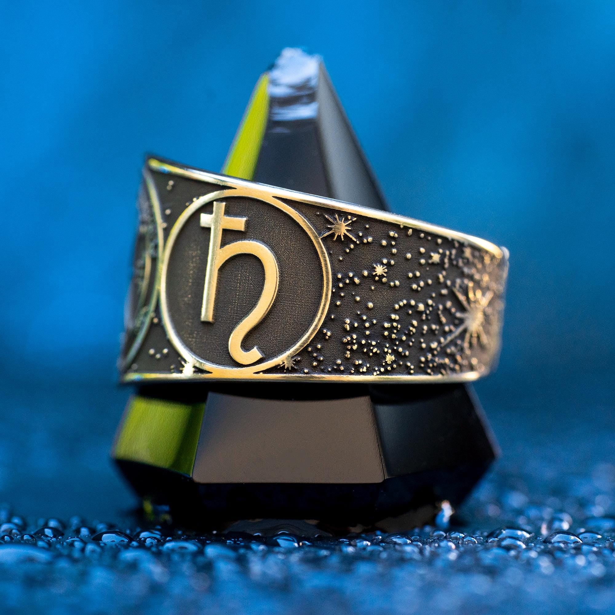 Sixth Pentacle of Saturn Ring: Goetia Kabbalah Amulet Talisman