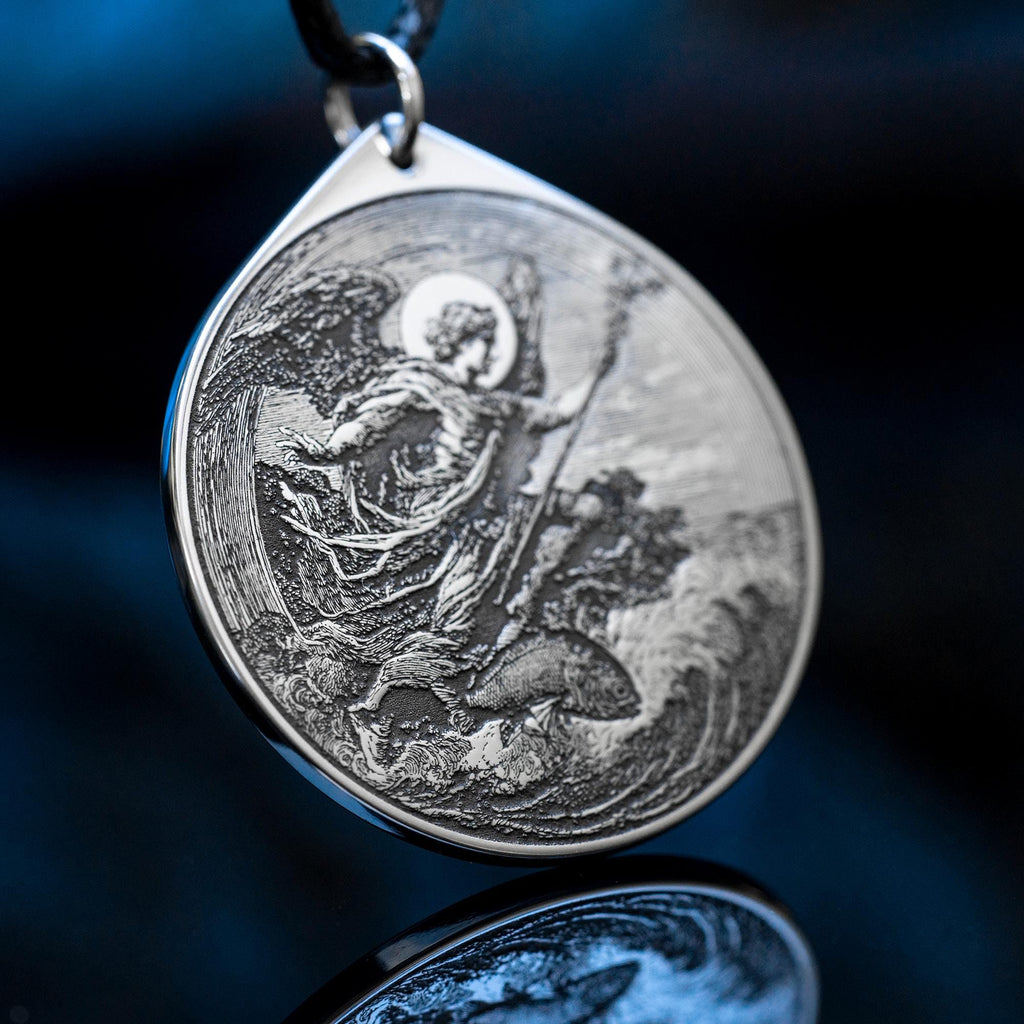 Archangel Raphael Pendant: Seal of Solomon Amulet - Stainless Steel