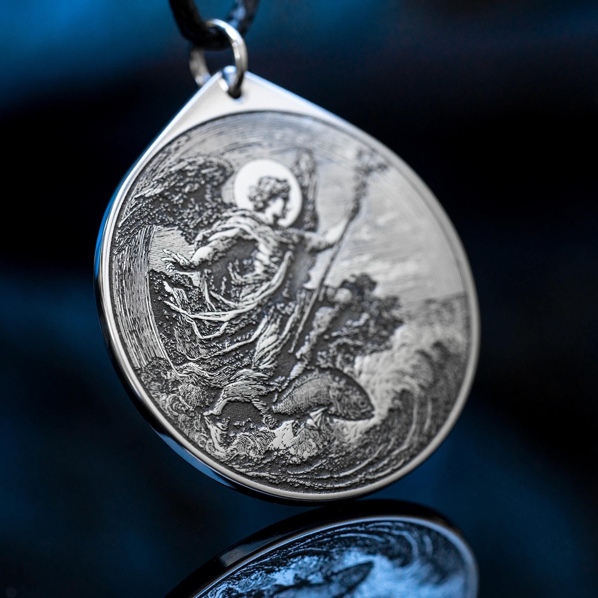 Archangel Raphael Pendant: Seal of Solomon Amulet - Stainless Steel