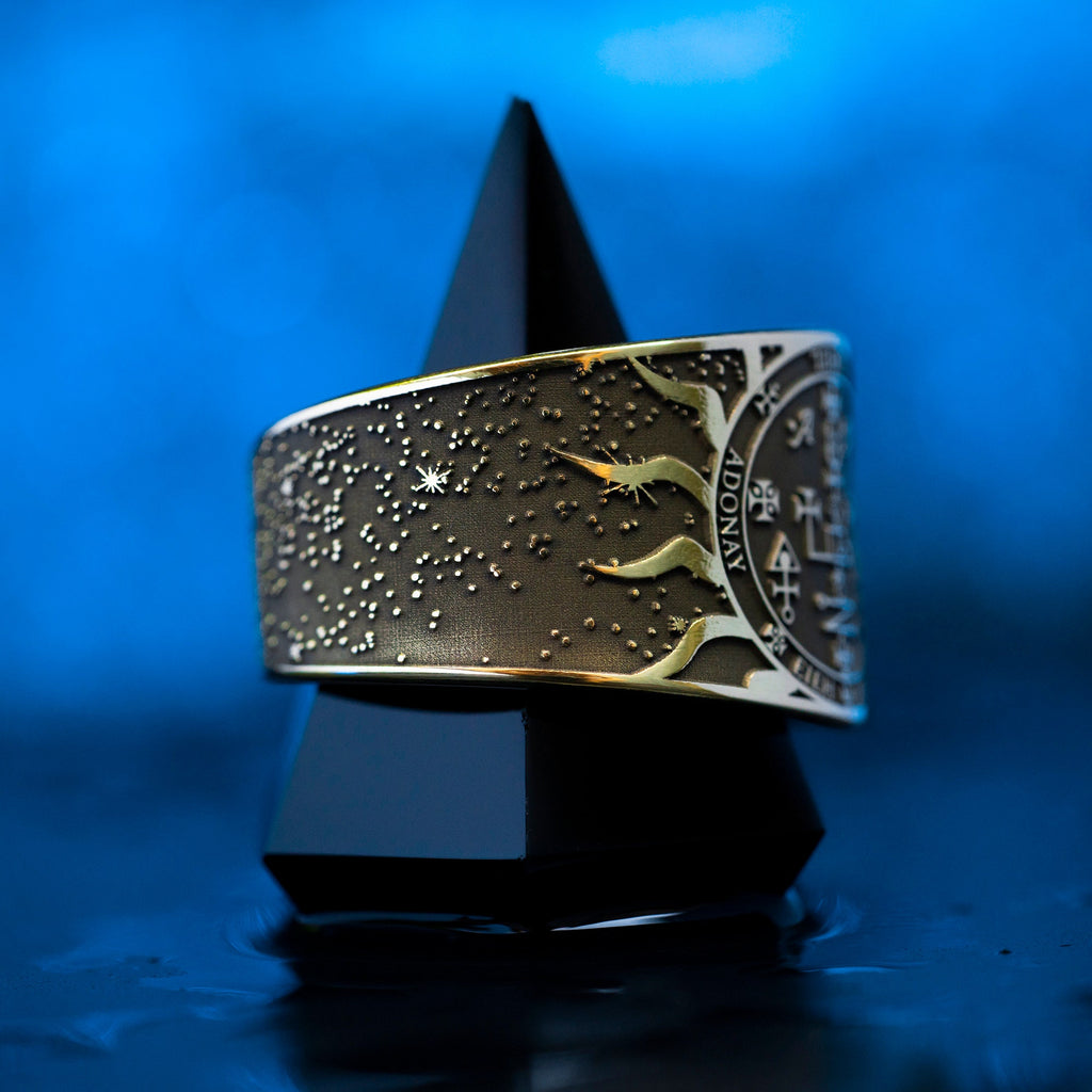 Archangel Uriel Brass Ring: Seal of Solomon Kabbalah Amulet