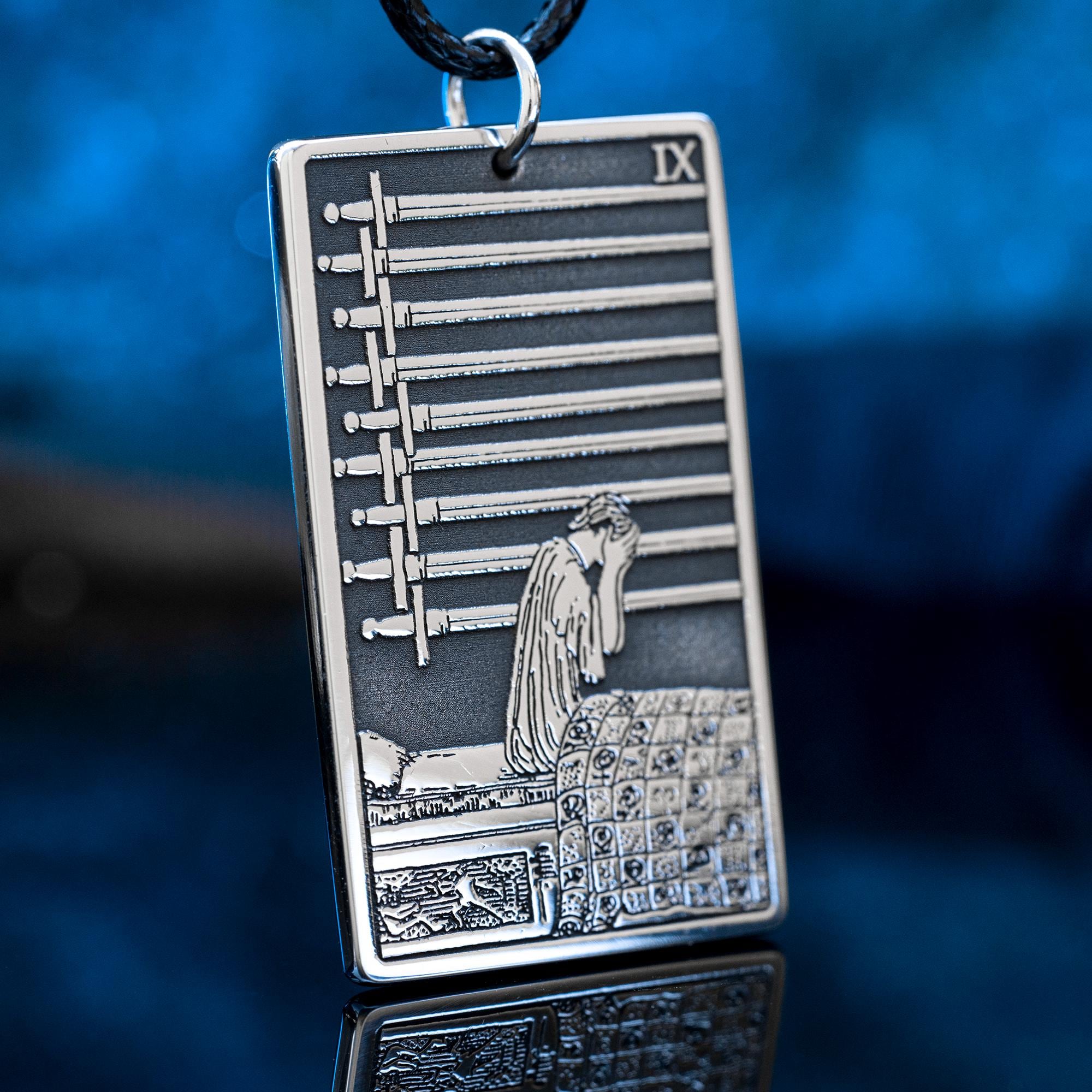 Nine of Swords Tarot Pendant: Occult magic Protection Amulet