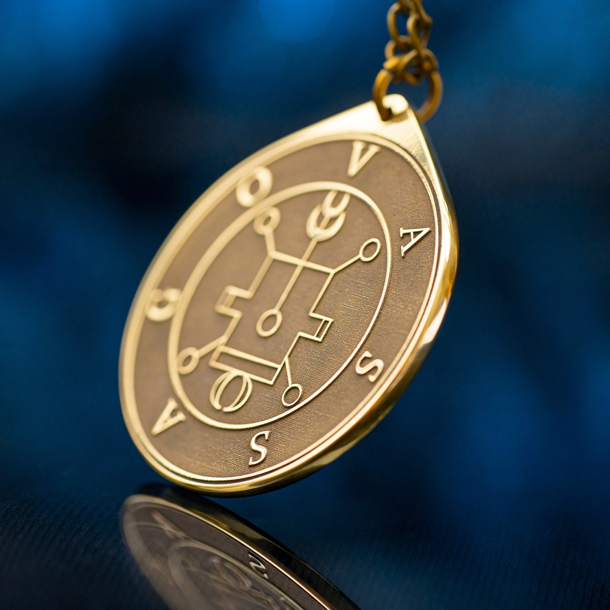 Prince Vassago Brass Pendant: Lesser Key of Solomon Amulet
