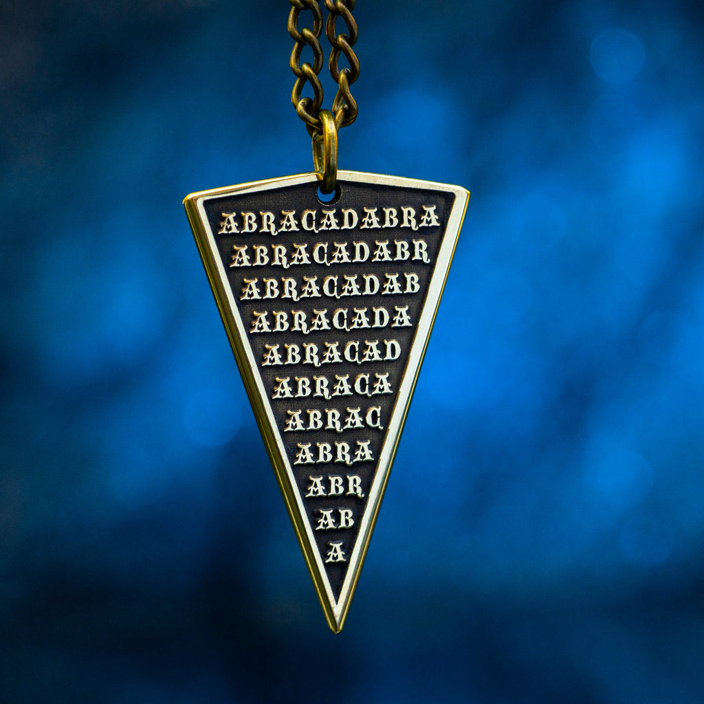 Abracadabra Arrow Point mystical kabbalah amulet Abraxas pendant kabbalah occult magic