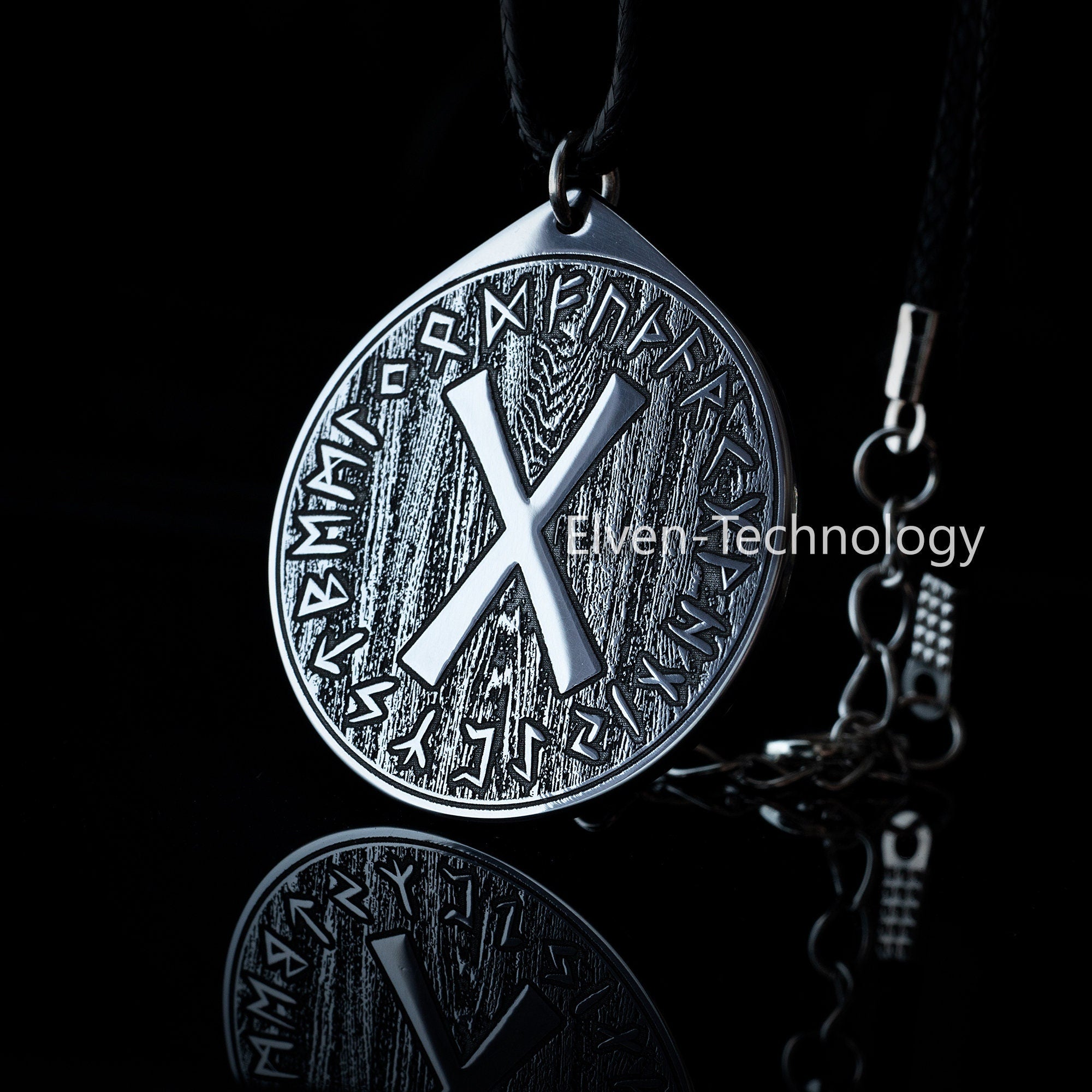 Viking Equilibrium Gebo Rune pendant in Wheel of Universe North Celtic amulet Elder Futhark talisman occult magic