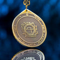 Fifth Pentacle of the Sun pendant with Solomonic seal for swift travel and movement