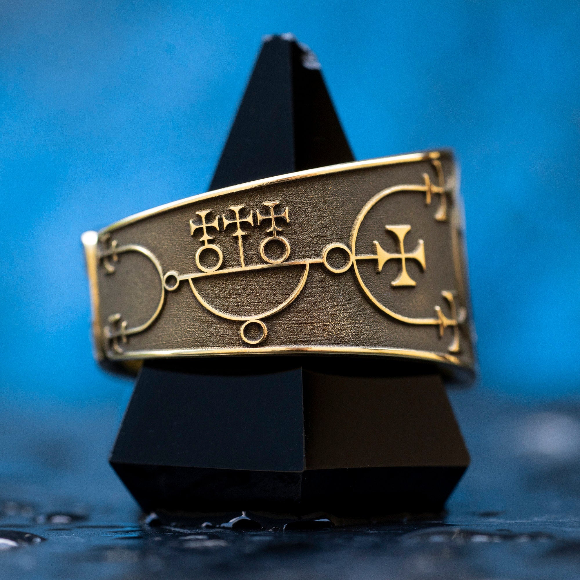 Prince Sitri Brass Ring: Occult Key of Solomon Seal, Adjustable