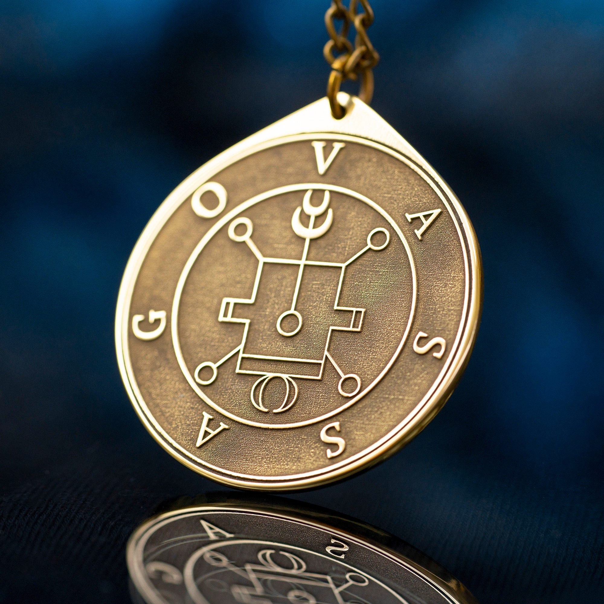 Prince Vassago Brass Pendant: Lesser Key of Solomon Amulet