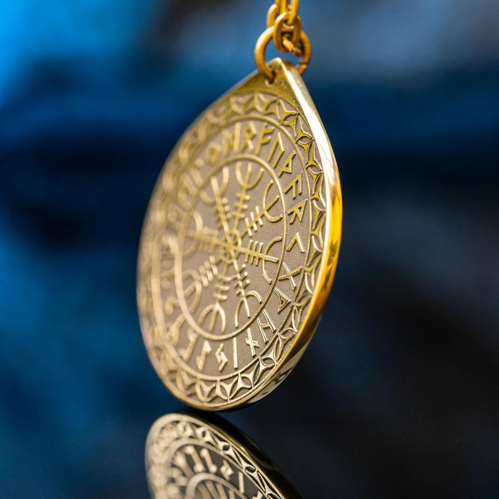 Viking The Helm of Awe Rune pendant in Wheel of Universe North Celtic amulet Elder Futhark talisman occult magic