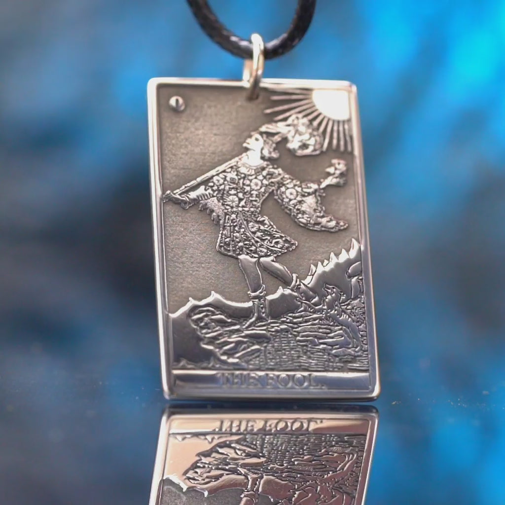 The Fool Tarot Pendant: New Beginnings, Freedom, Symbol Divination, Amulet Occult Spiritual Jewelry