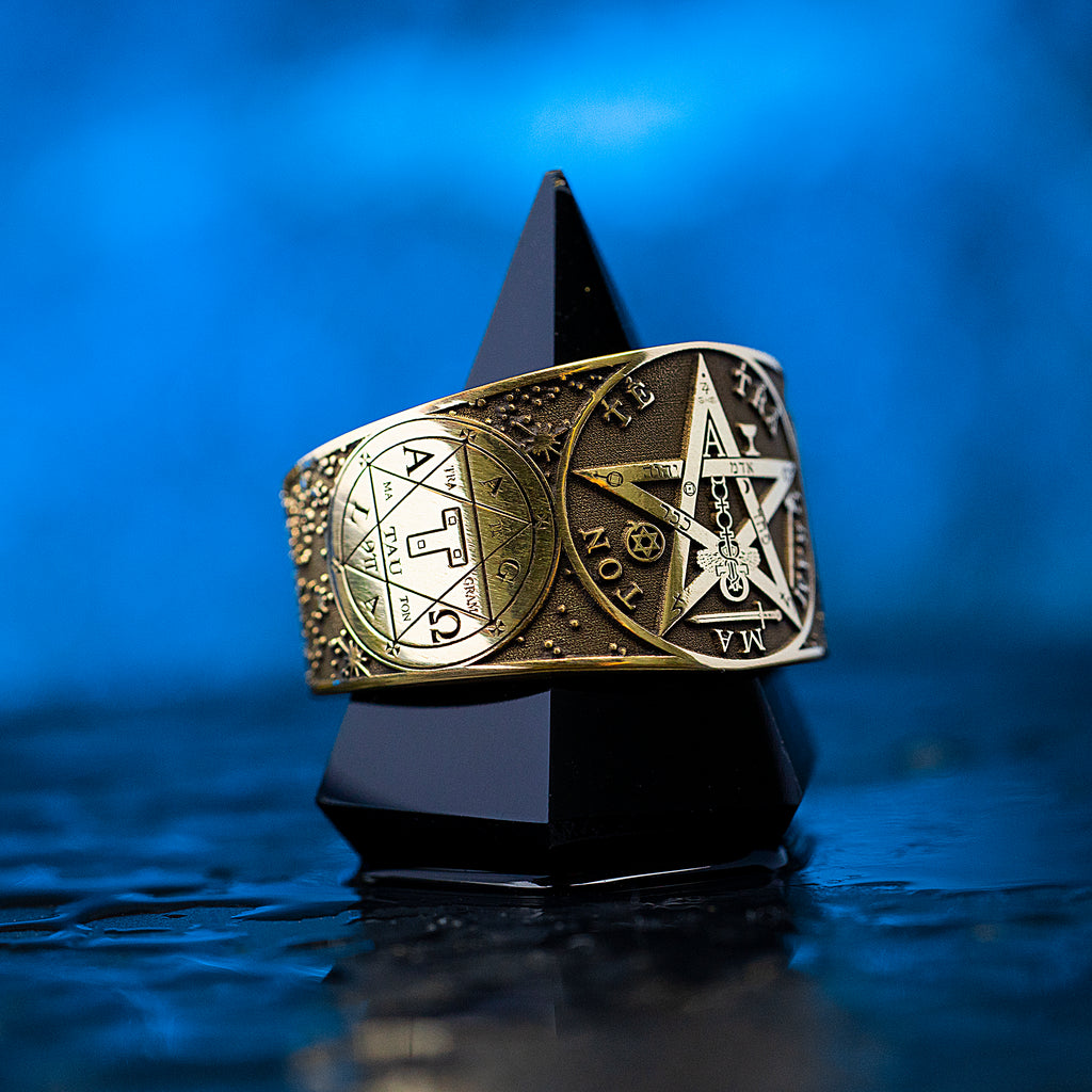 Tetragrammaton Brass Ring: Enochian Sigil, Solomon Goetia Kabbalah Seal