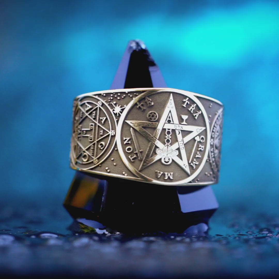 Tetragrammaton Enochian Sigil Ring: Goetia Solomon Kabbalah Occult Protection
