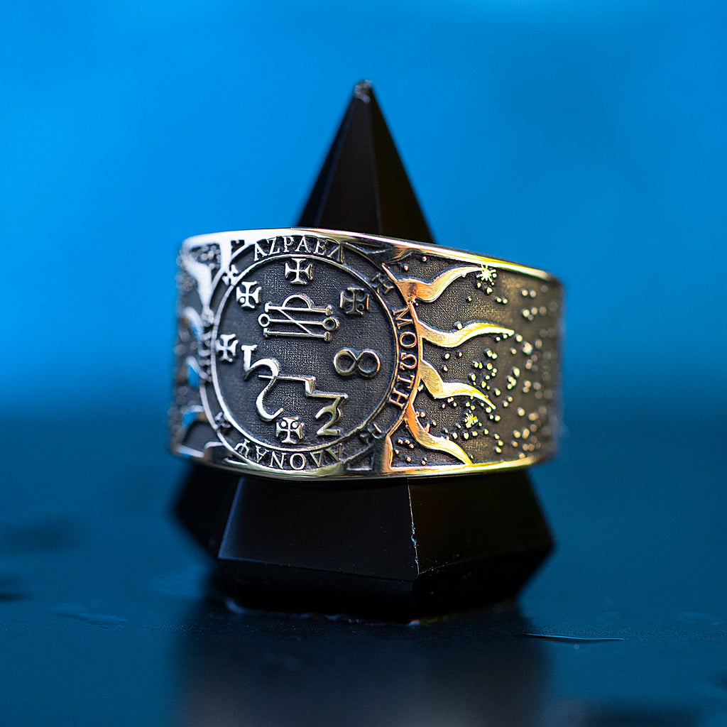 Azrael Seal Ring: Archangel of Transformation and Death, Solomon Kabbalah Goetia Talisman