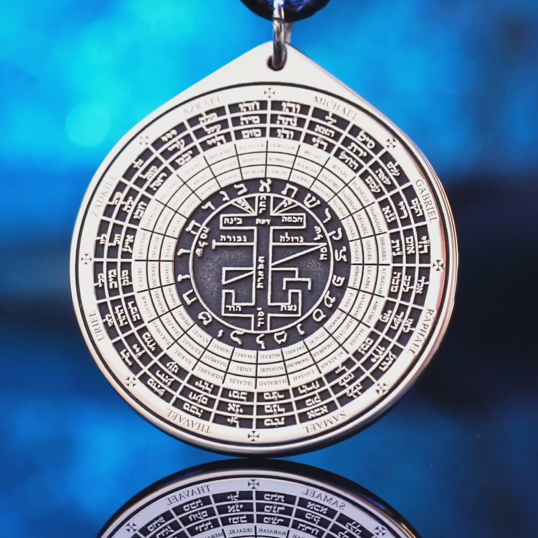 72 Names of God Pendant: Kabbalah Amulet, Hebrew Sacred Names Necklace Talisman