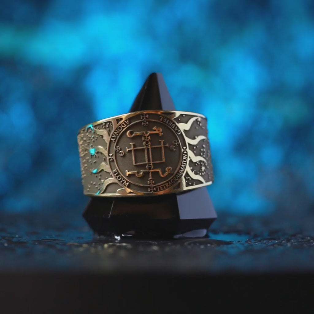 Archangel Gabriel Seal Ring: Spirit of Restoration and Healing, Goetia Solomon Kabbalah Amulet