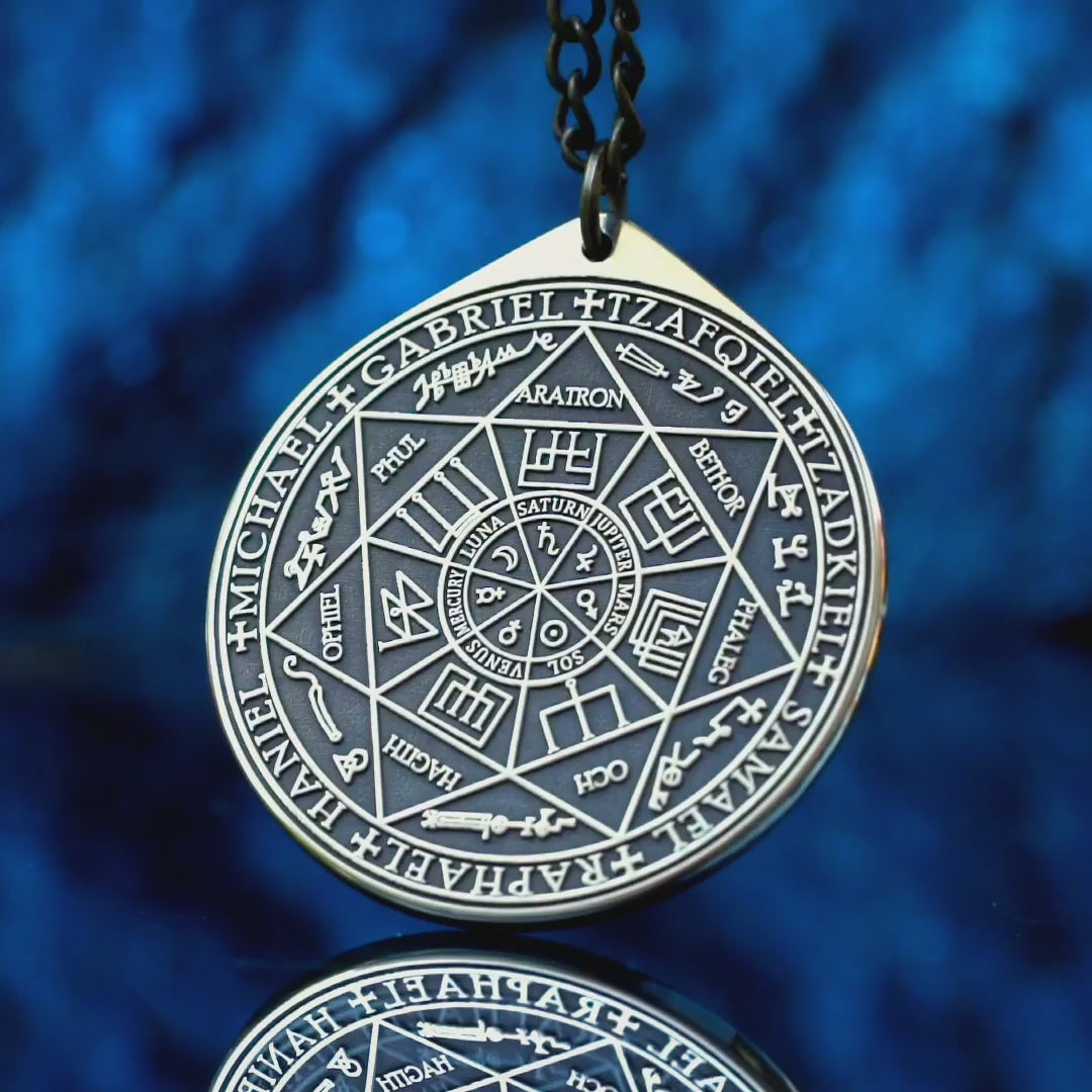 Seven Archangels Seal Pendant: Celestial Protection, Planetary Spirits, Solomon Kabbalah Amulet Necklace Talisman