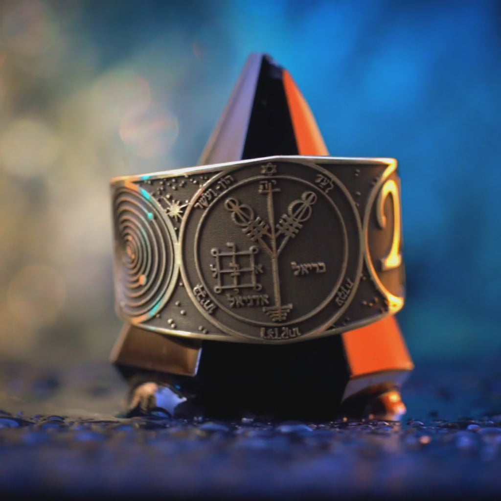 Fourth Pentacle of Jupiter Ring: Solomon Seal for Wealth, Riches, Honor, Bariel Talisman